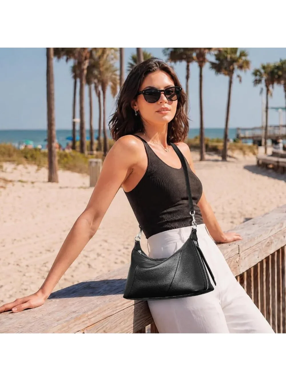 Stylish Genuine Leather Hobo Bag & Purses for Women - Minimalist Shoulder